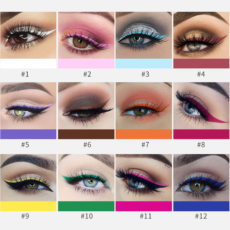 12-Color Liquid Matte Eyeliner - Handaiyan