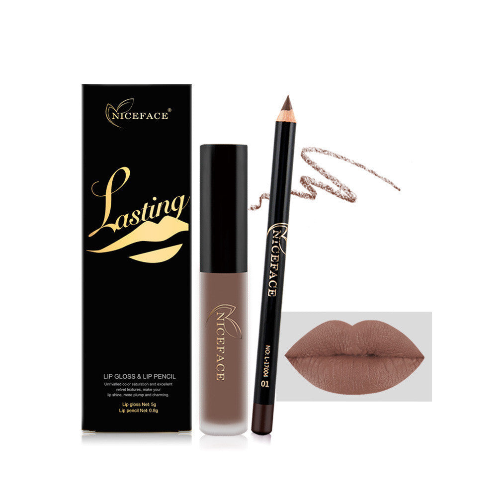 Niceface Matte Lip Gloss & Lip Pencil