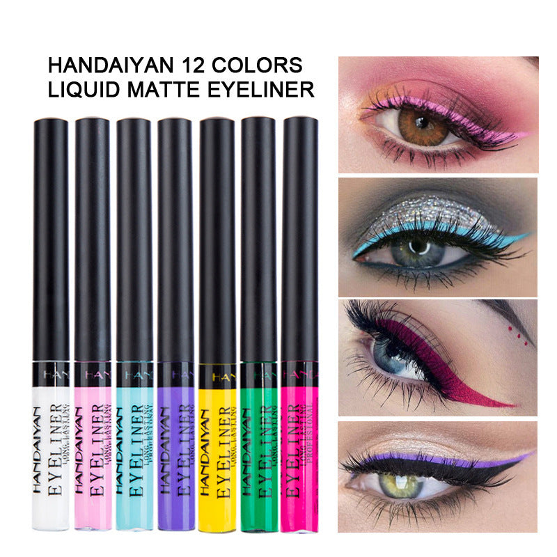 12-Color Liquid Matte Eyeliner - Handaiyan