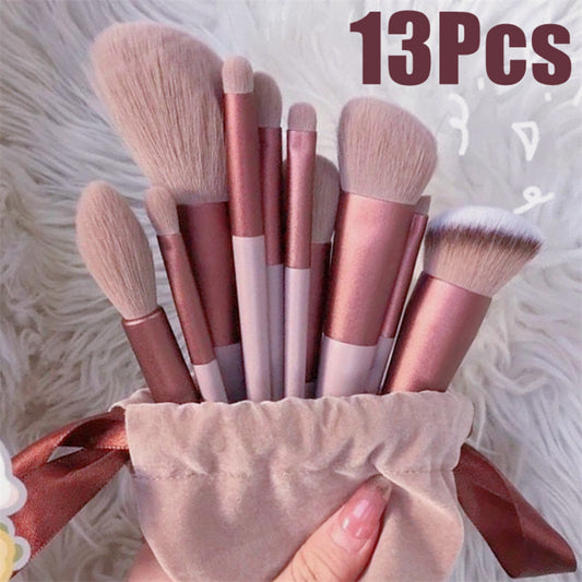 13Pcs Makeup Brush Set - Concealer, Blush, Brush, Eye Shadow, Highlighter, Foundation Brush