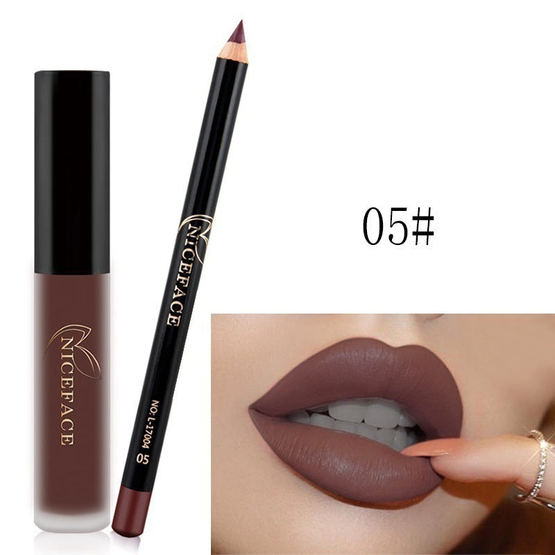 Niceface Matte Lip Gloss & Lip Pencil