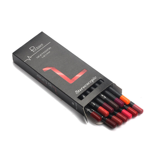 Pudaier 12 Colors Waterproof  Lip Liner Pencil