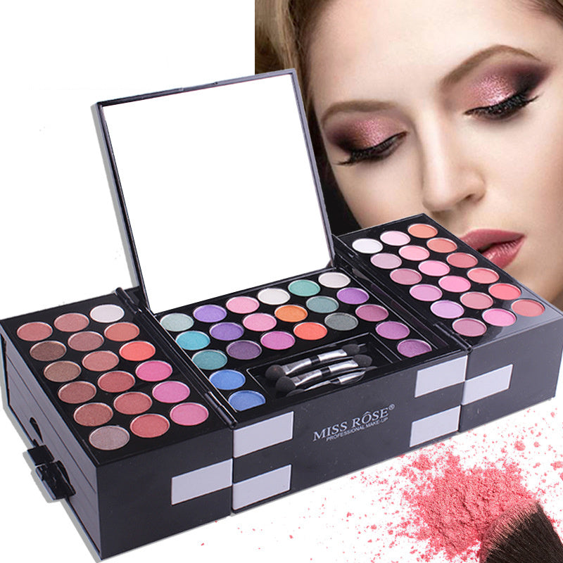 MISS ROSE 144 Eyeshadow Color 3 Color Blush 3 Color Eyebrow Kit