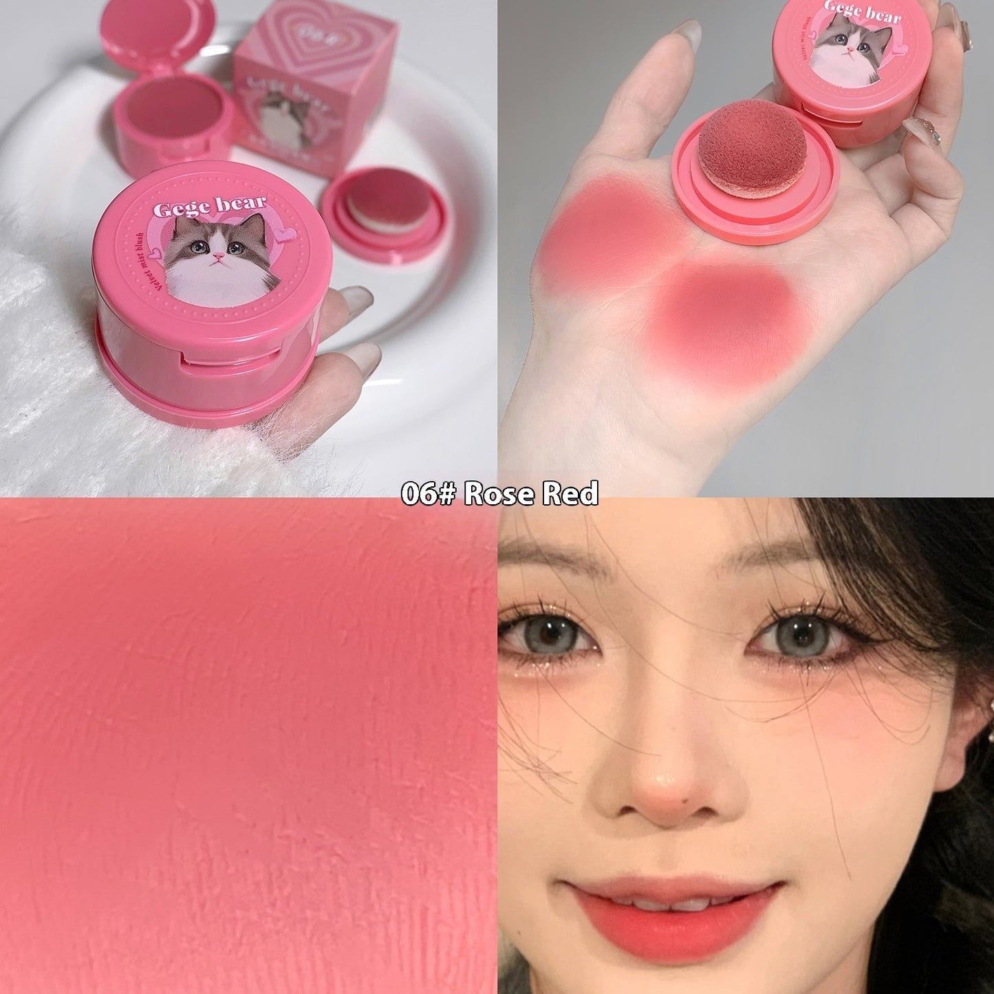 Gege Bear Powder Blush With Puff