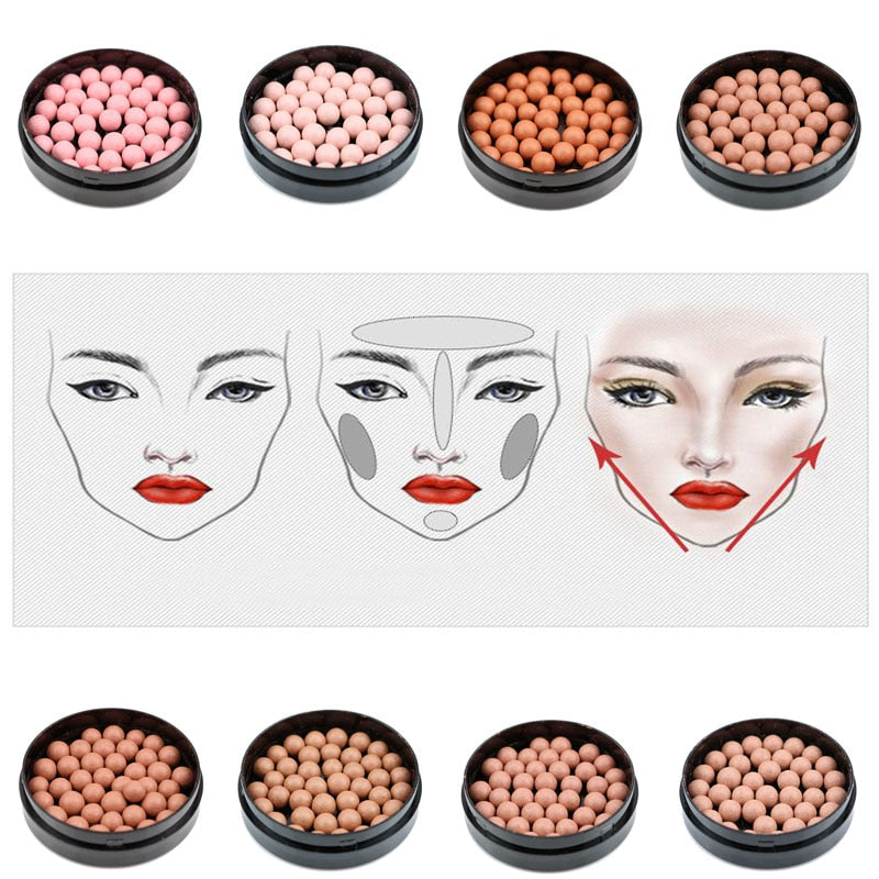 3 In 1 Matte Blusher Ball : Blush, Eyeshadow, Contour Powder
