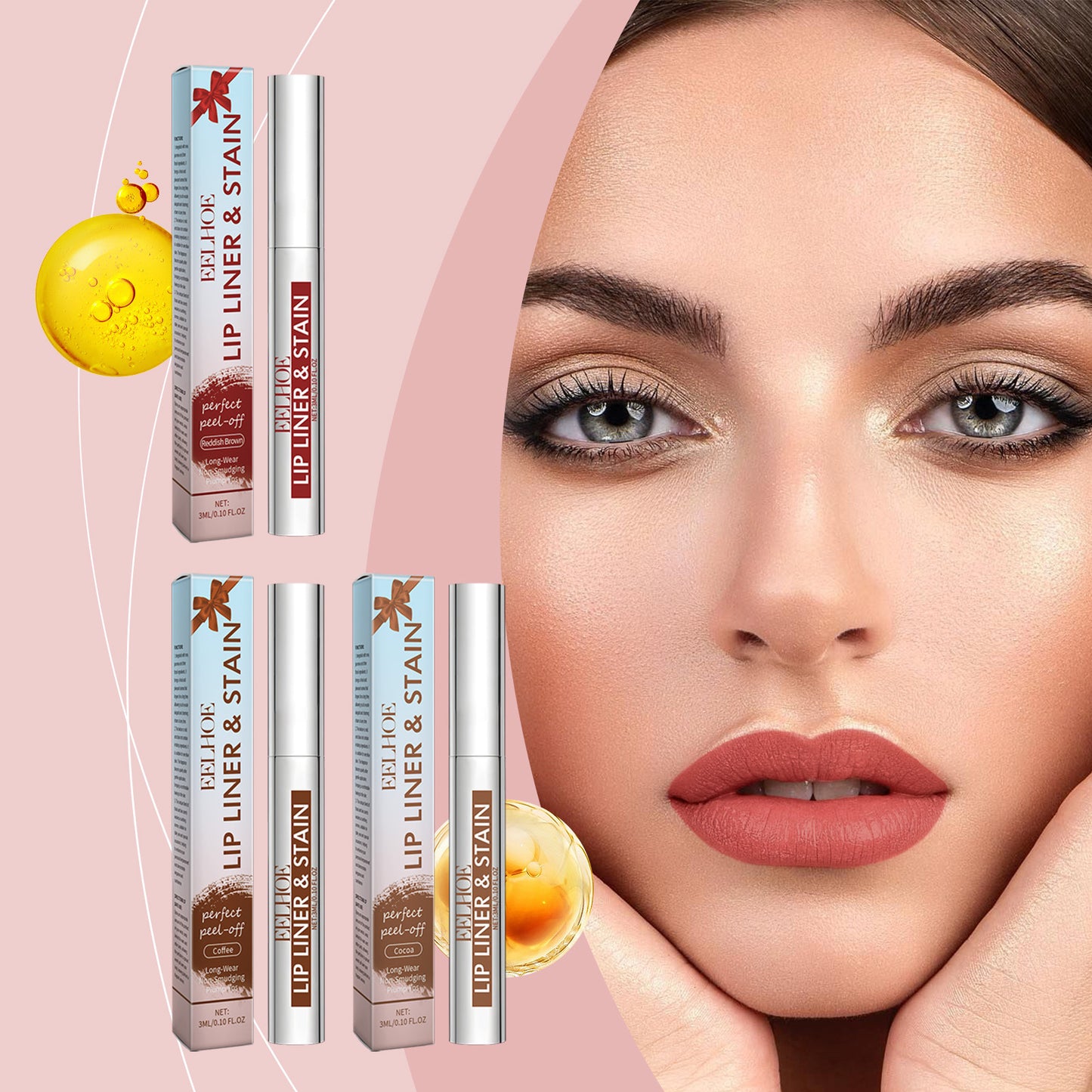 Peeling Lip Gloss, Lip Liner & Stain