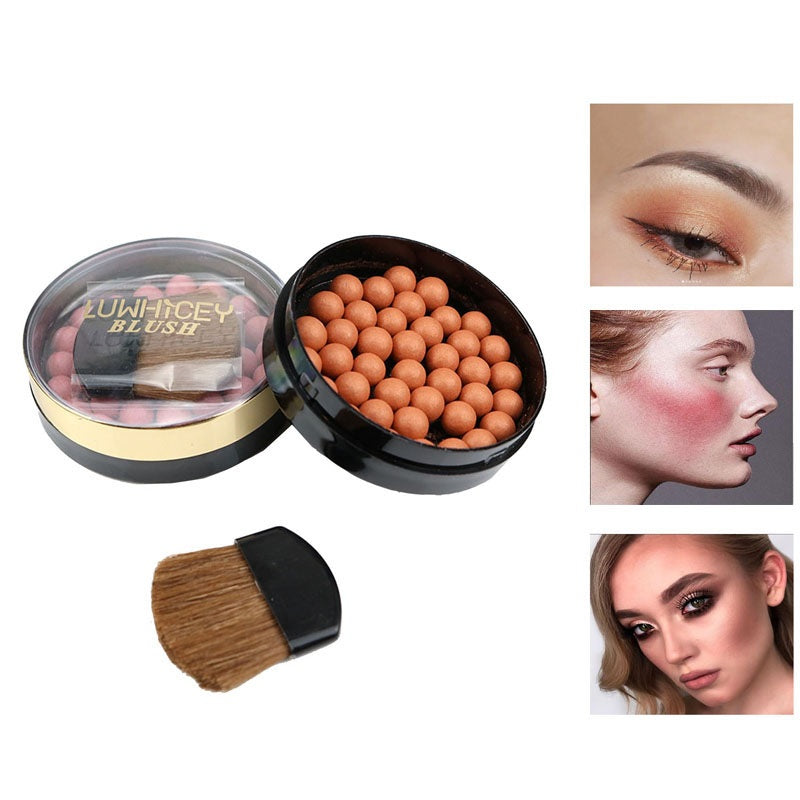 3 In 1 Matte Blusher Ball : Blush, Eyeshadow, Contour Powder
