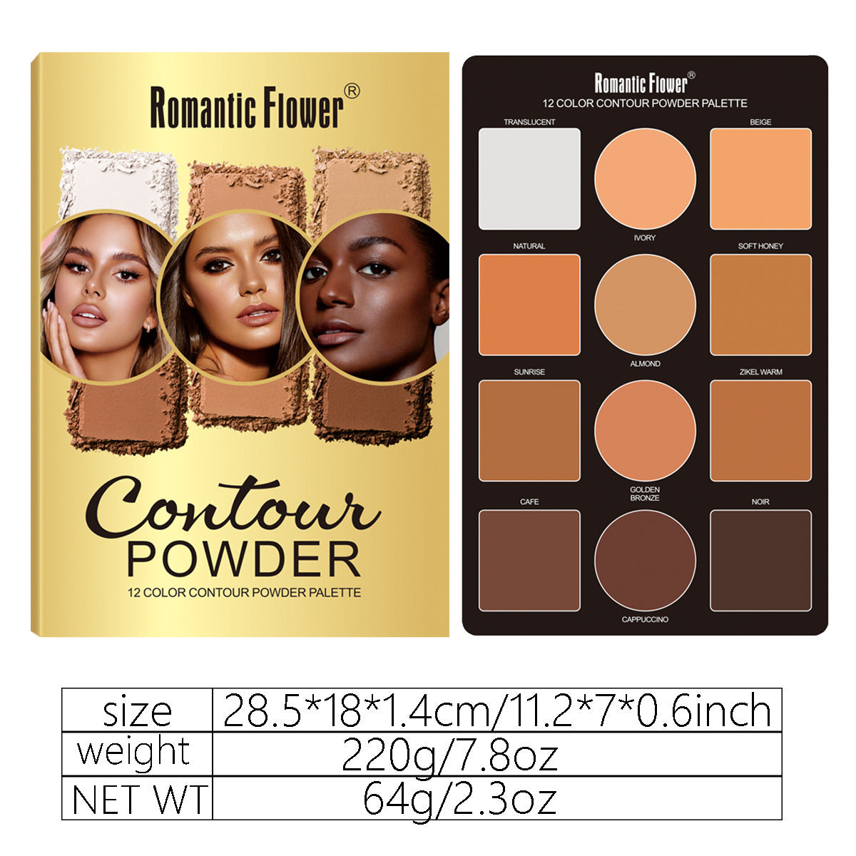 12 Colors Contour Powder Palette