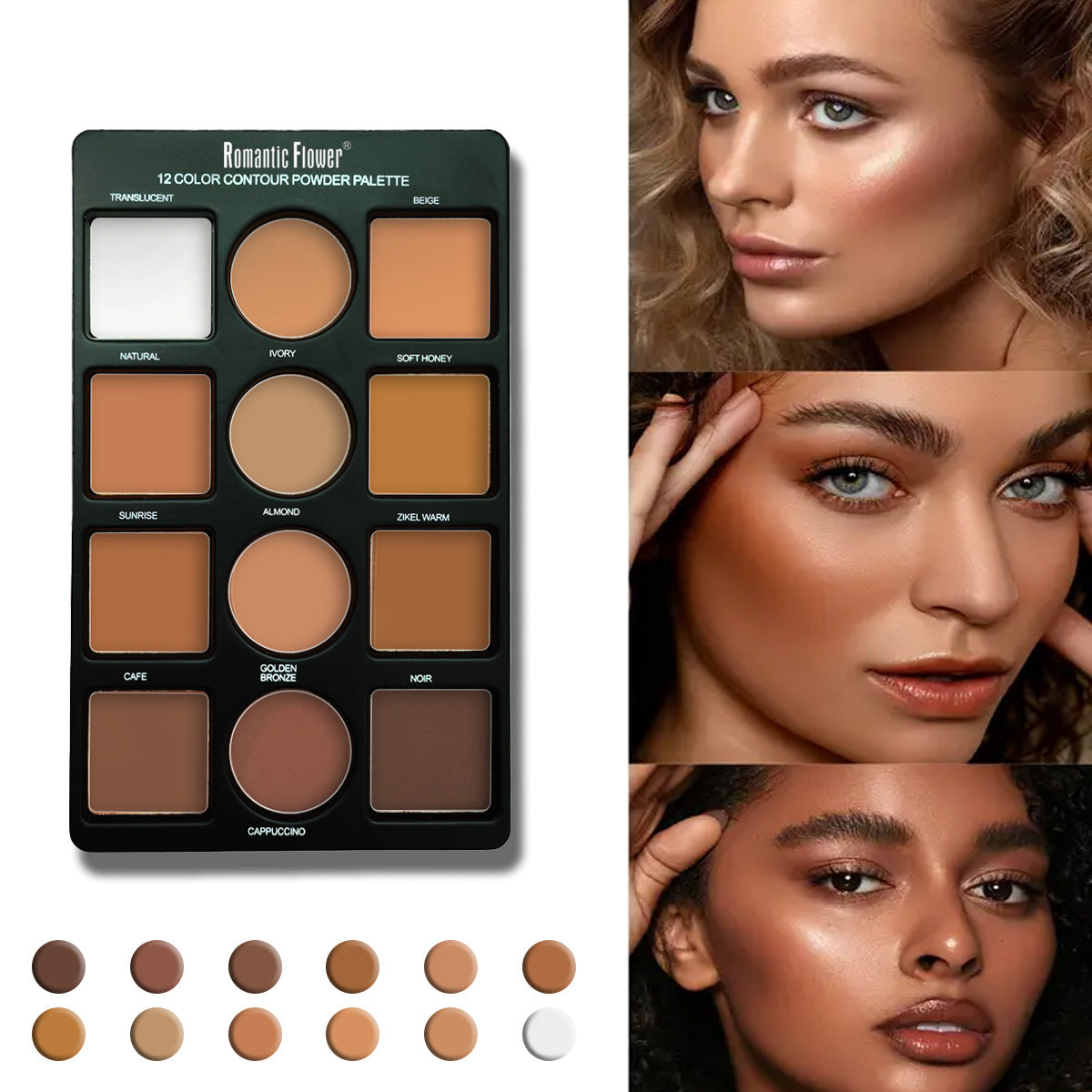 12 Colors Contour Powder Palette