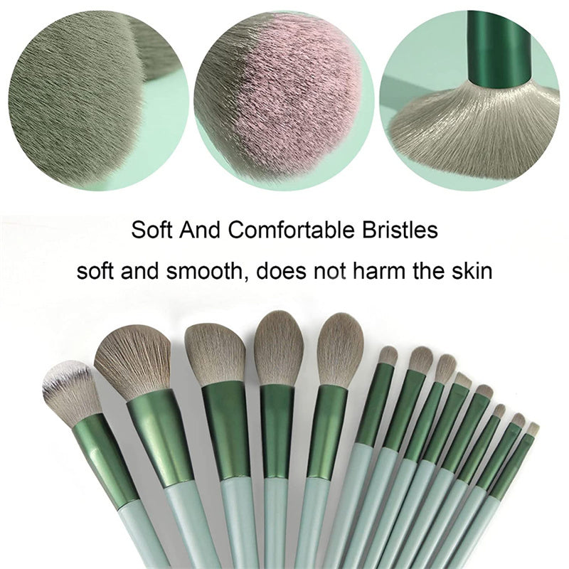 13Pcs Makeup Brush Set - Concealer, Blush, Brush, Eye Shadow, Highlighter, Foundation Brush